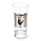takeoutのカーテンにつかまっているネコ Long Sized Water Glass :front