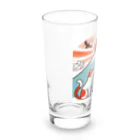 ねこ鉄道の猫と一富士二鷹三トマト Long Sized Water Glass :left