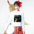渦-UZU-Goods Shopのindigo Long Sleeve T-Shirt :model wear (front)