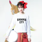 JIMOTOE Wear Local Japanの笠岡市 KASAOKA CITY Long Sleeve T-Shirt :model wear (front)