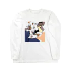 izaomiuの絡み合う猫と猫と猫と…　カラーver. Long Sleeve T-Shirt