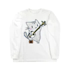 絵娯クリエイトのひのもとにゃんこ® 津軽三味線にゃんこ Long Sleeve T-Shirt