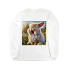 MofuMofu Zoo（モフモフ ズー） 🐾 〜癒し×かわいさMAX！モフモフ動物グッズ専門店〜 🐾のもふもふウサギ あくびグッズ」 Long Sleeve T-Shirt