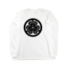 『Nothing Is Real』-- IN SUZURIの動物家紋。H.T.（三つ葉葵ハシビロコウ）黒 Long Sleeve T-Shirt