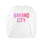 JIMOTOE Wear Local Japanの中野区 NAKANO CITY ロゴピンク Long Sleeve T-Shirt