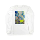 YOSHI-HEY ARTの青いくもとイエローと海 Long Sleeve T-Shirt