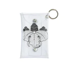 『Nothing Is Real』-- IN SUZURIの動物家紋。H.T.（桐とゾウ）黒 Mini Clear Multipurpose Case