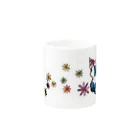 CLOVER-SHOKOのネコ＊なかよし♪　花カラフル Mug :other side of the handle