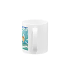 コーギーライフの海を泳ぐコーギー Mug :handle