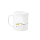 ハリネズミのだだちゃまめ(•ಲ•ʔ⋛⋛)و ̑̑のハリネズミさんの糸電話マグカップ Mug :left side of the handle