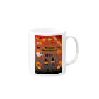 ジルトチッチのデザインボックスのクレコちゃんのハロウィン大仮装パレード Mug :right side of the handle