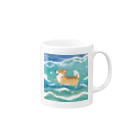 コーギーライフの海を泳ぐコーギー Mug :right side of the handle