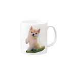 癒しの箱庭の柴犬の子犬の癒しマグカップ Mug :right side of the handle