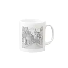 アウルフの「中世の街角」 – ヨーロッパ風の美しい町並み Mug :right side of the handle