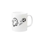 てがきですの屋さんのサッカー選手！丸さん Mug :right side of the handle
