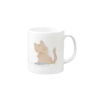 おいしいごはん屋のいただきますねこ・茶 Mug :right side of the handle