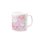 る〜ぷのシマエナガさんと薔薇 Mug :right side of the handle