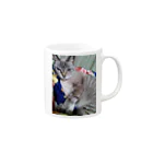 ねこの森でお散歩の幸運を呼ぶモカちゃん Mug :right side of the handle
