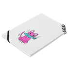 Official GOODS Shopのお魚くわえたピンクニャーンコ Notebook :placed flat