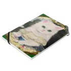 NORIMA'S SHOP のドレスを着た白い子猫のアンティーク風肖像画 Notebook :placed flat