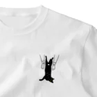 小鳥と映画館のキャット トラップ 靴下に猫柄入りバージョン One Point T-Shirt