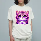 TOM24の些細な事でも興味津々アメショー”モモちゃん” Organic Cotton T-Shirt