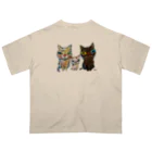 猫T専門店【青い猫ギャラリー】の【ゆったり・体型カバー】Tamiキャットファミリー（4色） Oversized T-Shirt