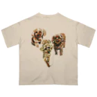 Yuhki | おばけのゆうき 公式オンラインショップのトイプードル３匹(ちぎり絵) Oversized T-Shirt