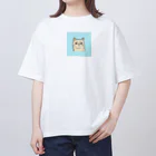 日常のふてくされたネコくん(水色) Oversized T-Shirt
