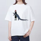OARFISHの赤帽子と青ワニ Oversized T-Shirt
