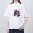 IZANAMI by Akane Yabushitaの【日本レトロ#17】あじさい Oversized T-Shirt