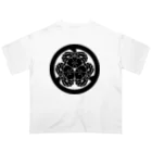 『Nothing Is Real』-- IN SUZURIの動物家紋。H.T.（三つ葉葵ハシビロコウ）黒 Oversized T-Shirt