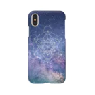 metao dzn【メタヲデザイン】の宇宙TEE001（神聖幾何学） iPhone Smartphone Case