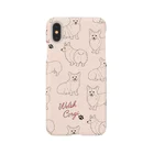  コーギー　REO.REO★の線画コーギー ピンク iPhone Smartphone Case