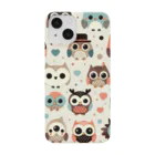 18ban's shopのフクロウドット柄 iPhone Smartphone Case
