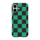 iPhone のケース屋の市松模様 (黒/緑) iPhone Smartphone Case