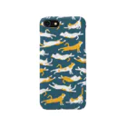 123izmののびのび猫（紺） iPhone Smartphone Case