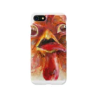 白黒鈴虫(モノクロすずむし)のおどけたニワトリ iPhone Smartphone Case