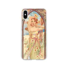 SONOTENI-ARTの014-010　アルフォンス・ミュシャ　『時の流れ：昼の輝き』　クリア　スマホケース　iPhone XS/X専用デザイン　CC2 Soft Clear Smartphone Case
