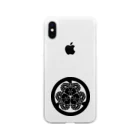 『Nothing Is Real』-- IN SUZURIの動物家紋。H.T.（三つ葉葵ハシビロコウ）黒 Soft Clear Smartphone Case