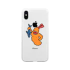 サメ わりとおもいのエビフライに食べられそうになるサメ Soft Clear Smartphone Case