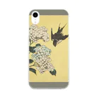 SONOTENI-ARTの003-009　葛飾北斎　『紫陽花に燕』　クリア　スマホケース　iPhone XR専用デザイン　CC3 Soft Clear Smartphone Case