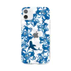 さかたようこ / サメ画家の碧の彼岸花を泳ぐサメ Soft Clear Smartphone Case