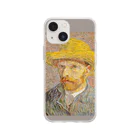 SONOTENI-ARTの005-001　ゴッホ　『麦わら帽子を被った自画像』(1887年）　クリア　スマホケース　iPhone 13mini/12mini/11Pro専用デザイン　CC4 Soft Clear Smartphone Case
