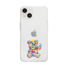 happy_autismのhalokuma （ハロクマ- A） Soft Clear Smartphone Case