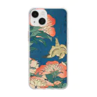 SONOTENI-ARTの003-003　葛飾北斎　『芍薬　カナアリ』　クリア　スマホケース　iPhone 14/14Pro/13/13Pro/12/12Pro/11専用デザイン　CC5-1 Soft Clear Smartphone Case