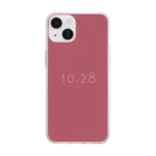 「Birth Day Colors」バースデーカラーの専門店の10月28日の誕生色「バロック・ローズ」 Soft Clear Smartphone Case