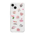 MICHU_COQUETTEのpink scheme iphone case Soft Clear Smartphone Case