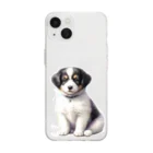 pondLeisurelyの愛らしい子犬 Soft Clear Smartphone Case