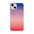 チャイムデザインの夜へのグラデーション Soft Clear Smartphone Case